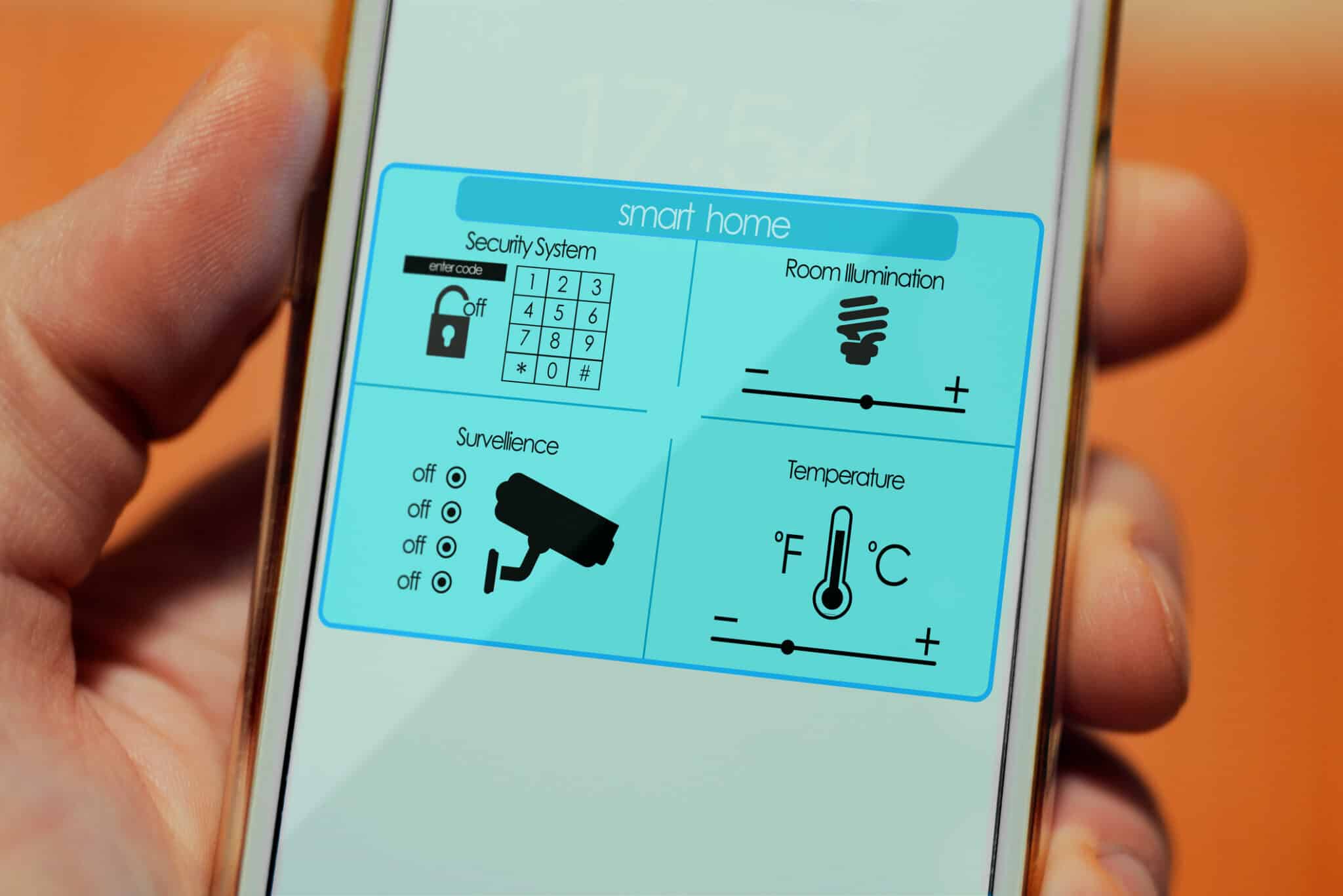 Smartphone screen app, Smart Home Integration.